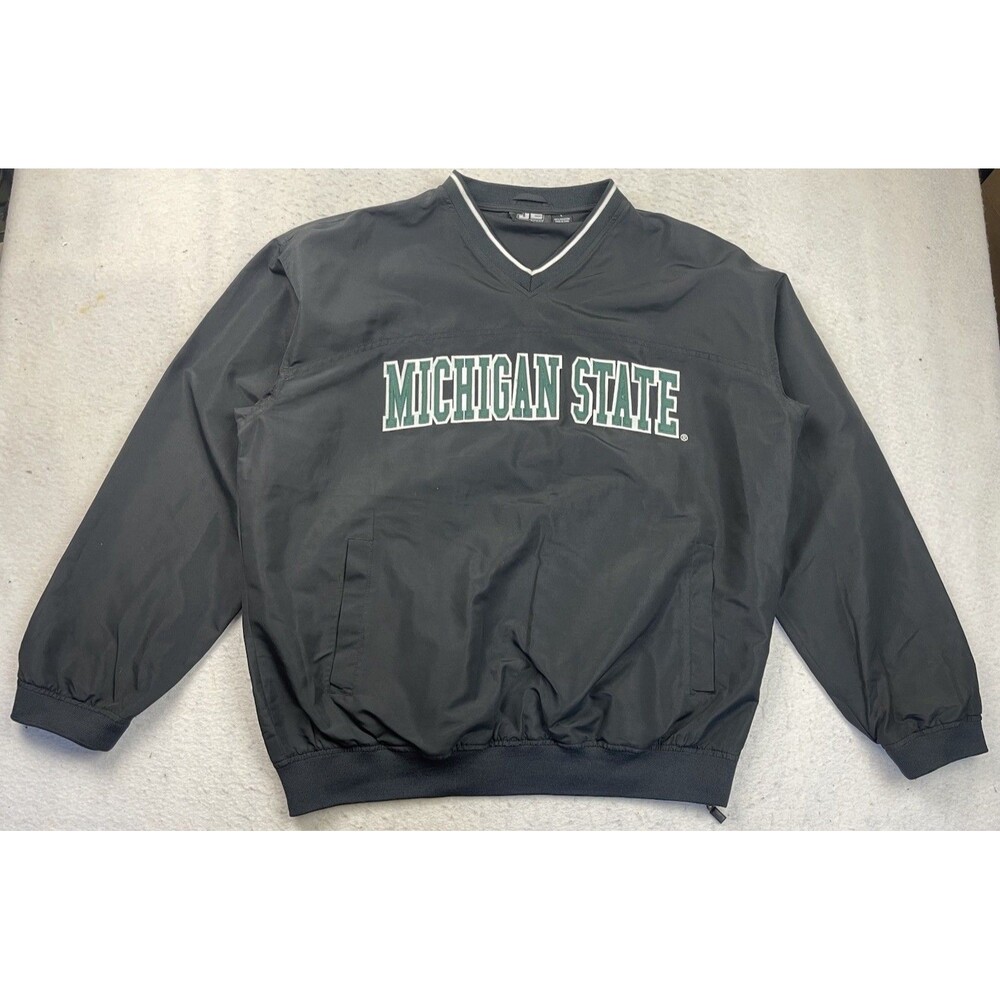 Michigan State J2 Sport Men’s Large Black Pullover Windbreaker